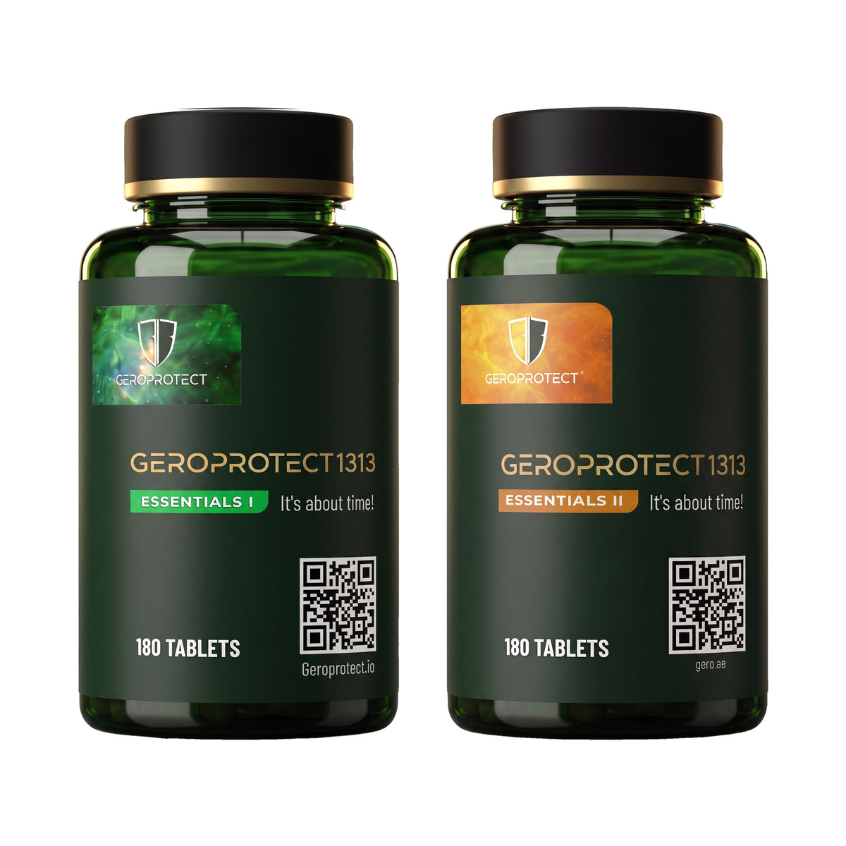 Geroprotect Essentials I and Essentials II — the complete 26, two bottles