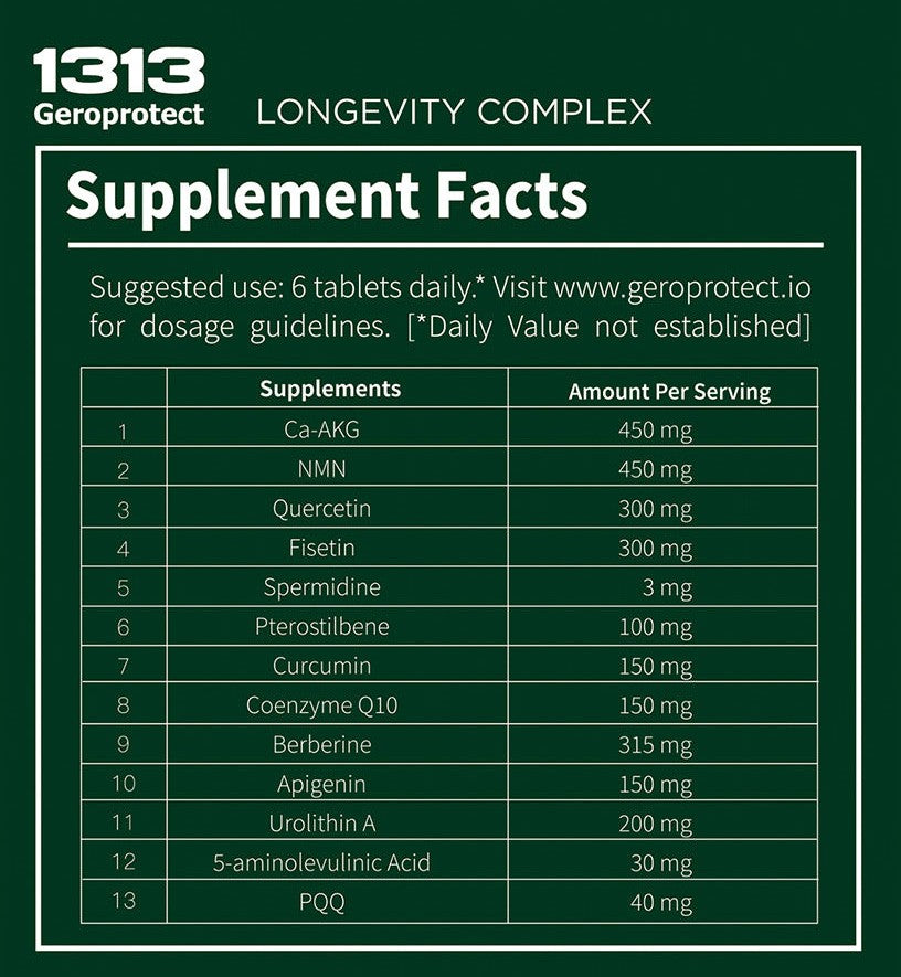 Geroprotect Essentials I supplement facts