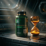 Geroprotect Essentials I with an hourglass inside a spacecraft